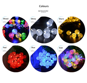 21ft 30LED Decorazione di Festa HA PORTATO Sfera di Cristallo di Goccia Dell'<span class=keywords><strong>acqua</strong></span> Ha Condotto La Luce Della Stringa con Pannello Solare - Product Image 6