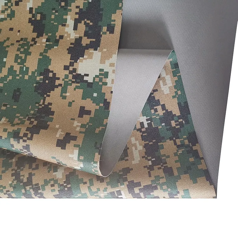 Poliéster impresso tecido camuflagem material com suporte pvc barraca ofr e mochilas