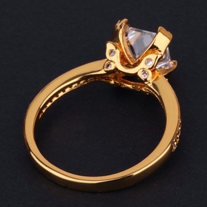 1 unids moq al por mayor de joyería chapado en oro simple anillo de piedra grande diseños - Product Image 5