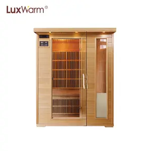 Mini cabine de sauna infrarouge pour 3 personnes en bois massif sauna infrarouge