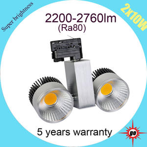 Dimmable llevó iluminación de la pista 2 cables <span class=keywords><strong>3</strong></span> cables 4 cables doble cabezas 10 W LED luz de la pista - Product Image 3