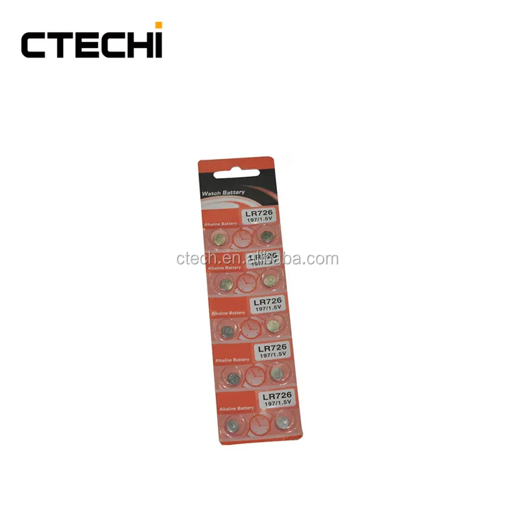 CTECHi CT- LR726/AG2/197 0%Hg 1.5V25mAh alkaline button battery with Blister card