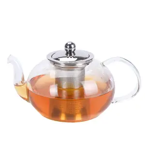 1.2 Liter Hotel Glass Tea Brewer With Stainless Strainer & Lid