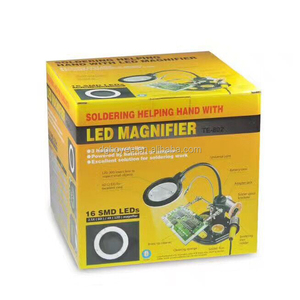 Soudage <span class=keywords><strong>loupe</strong></span> LED Lumière 2.5X 4X lentille Pince Auxiliaire <span class=keywords><strong>loupe</strong></span> <span class=keywords><strong>loupe</strong></span> de bureau troisième main souder Réparation Outil - Product Image 6