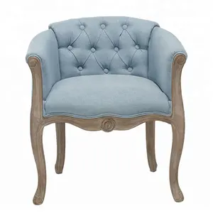 European Style Modern Home Furniture French Small Fabric Accent chair With arms for living room chair