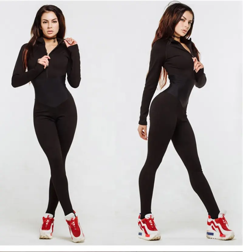 Yoga Set Womens One Piece Jumpsuit Tight Bodysuit Slim Jumpsuits Sportswear Gym Sets Workout Sets Plus Size Women's Clothing