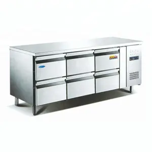 ss304 Refrigeration 6 drawers prep table undercounter chiller