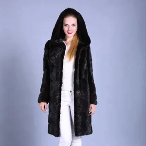 Оптовая продажа китайской импорт зима норковая шуба телесного цвета пальто с мехом