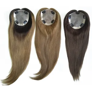 European human hair toppers mono silk base closure virgin hair