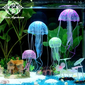 Silicone faux poisson flottant décoration d'aquarium méduse artificielle pour aquarium