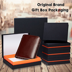 Del Cuoio Genuino degli uomini Del Raccoglitore della Tasca <span class=keywords><strong>Verticale</strong></span> del Supporto di Carta Bifold Della Borsa per Gli Uomini - Product Image 4