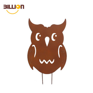 Pippo Gufo <span class=keywords><strong>Figurine</strong></span> Metallo Giardino Yard Puntata Plasma Cut In Metallo Art - Product Image 1