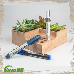 Organizador multiusos de madera natural para almacenamiento de escritorio para exhibir artículos y organizar suministros de oficina y plantas - Product Image 1