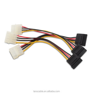 IDE Molex a Dual 2 SATA PIN Power Splitter Cavo per Hard Drive HDD SSD - Product Image 1