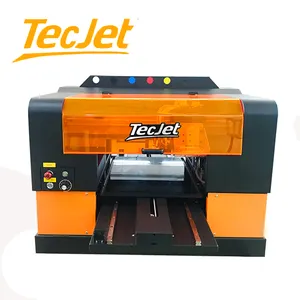 TECJET Inkjet Foto Digital Kartu Pvc Led 3d Logam Emboss Flatbed Printer Mesin Cetak untuk Lembar Aluminium