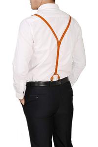 Venta al por mayor, elástico Y-Top genuino grano Delgado <span class=keywords><strong>tirantes</strong></span> de cuero marrón para hombres - Product Image 6