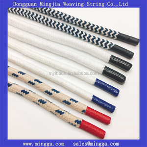 Cordón de Algodón Blanco de 8 mm para Prendas de Vestir con Extremo Teñido - Product Image 2