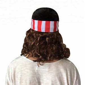 Venta al por mayor personalizado 80s 90s Rocker <span class=keywords><strong>Halloween</strong></span> fiesta <span class=keywords><strong>disfraz</strong></span> accesorio diadema peluca Mullet peluca hombres - Product Image 2