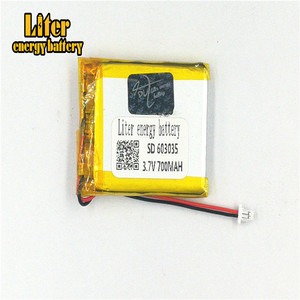 Plug 1.0-2 P 3.7 V 603035 700 mah lipo battery Rechargeable solar li ion polymer lithium battery with PCM - Product Image 2