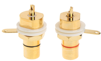 Plaqué or Prise RCA Connecteur à Montage Sur Panneau Châssis Audio Prise Cloison avec ÉCROU À Souder