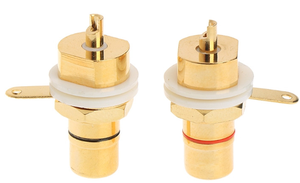 Mạ vàng RCA Jack Nối Chỉnh Núi Chassis Ổ Cắm Âm Thanh Cắm Vách Ngăn với HẠT Hàn - Product Image 3