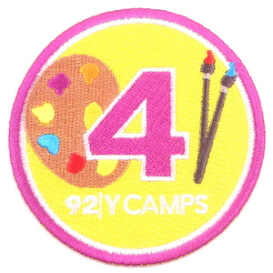 工厂价格圆形定制标志服装贴片彩色铁字母刺绣贴片 - Product Image 1