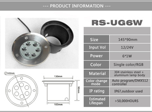 <span class=keywords><strong>Agua</strong></span> de acero inoxidable resisten exterior led enterrada 6 W - Product Image 2