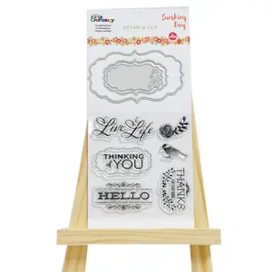 9 peças vida ao vivo graças hello flor e pássaro design claro carimbo artesanato metal moldes de corte para scrapbooking