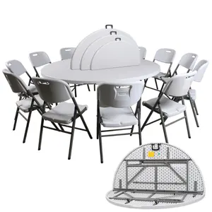 Tables et chaises de Banquet pliantes en plastique, pour événement, 11 pièces