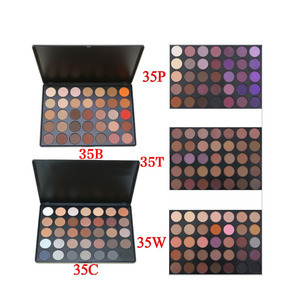 Private label matte 35 eye shadow colors bronze shimmer eyeshadow