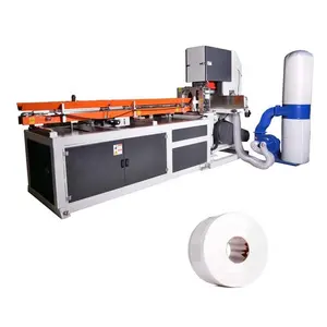 CE automatic plc control 150-300 mm diameter kitchen wipe rolls making band saw toilet tissue paper roll cutting machine price