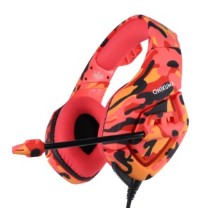 Camouflage <span class=keywords><strong>Casque</strong></span> <span class=keywords><strong>PS4</strong></span>,<span class=keywords><strong>Casque</strong></span> Gamer Professionnel <span class=keywords><strong>Audio</strong></span> Stéréo avec Micro à Réduction du Bruit 3.5mm Over Ear Comfortable rouge - Product Image 1