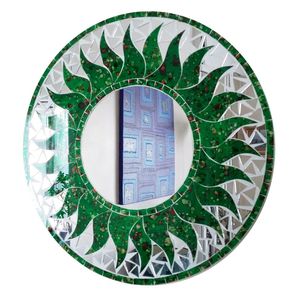 Gương Khảm Thủy Tinh Vát Góc Hiện Đại Gắn Tường Hình Tròn Khảm Thủ Công - Product Image 4