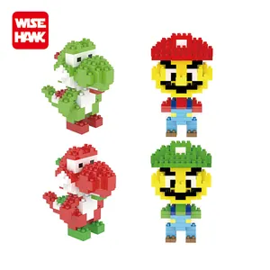 Mini bloques de construcción de plástico, figuras de acción de super mario, 160 unidades, venta al por mayor