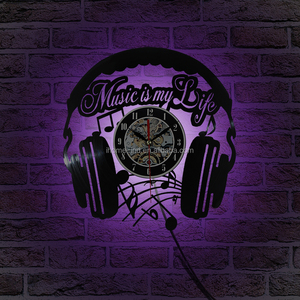 Vinyl Kỷ Lục Đồng hồ treo tường thiết kế hiện đại 3D treo giáng sinh trang trí đồng hồ thạch anh Analog trang trí nhà <span class=keywords><strong>clock</strong></span>.gif t Đồng hồ - Product Image 2