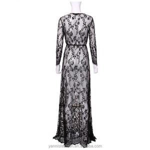 Abito lungo per fotografia di maternità, <span class=keywords><strong>vestito</strong></span> <span class=keywords><strong>da</strong></span> <span class=keywords><strong>notte</strong></span> in pizzo per donne in gravidanza, pigiama elegante per baby shower, taglie forti 3XL 4XL - Product Image 6