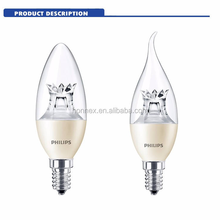 Philips LED Candle 4W Dimmable E14 B38 - Soft Warm White Lighting