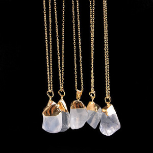 Teardrop Natural Stone Real <strong>Amethyst</strong> <strong>Necklaces</strong> Large Crystal Stone <strong>Necklace</strong> - Product Image 3
