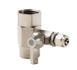 Thức ăn lọc nước <span class=keywords><strong>Adapter</strong></span> 3/8 "-3/8"-1/4 "Kết nối nhanh chóng TEE bóng Van vòi shut off bóng van nước Bộ phận lọc - Product Image 3