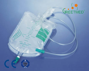 Greetmed 2000ml sang trọng y tế dùng một lần dành cho người lớn nước tiểu Túi PVC CE phụ kiện y tế Nam Phụ kiện đi tiểu thiết bị Ozone - Product Image 3