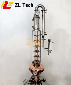 200lt 400lt 500lt 6 polegadas flauta de cobre coluna destilador de álcool rastreador distilador de equipamentos para venda