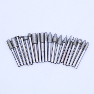 Broca de diamante, pedra trançada de haste 6mm, cabeça de moagem de diamante, cilindro para polimento, ferramentas de ponto montado, 20 peças