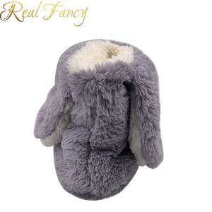 ファッションラビットファーかわいいバニーレディース女性女性プリントアンクルブーツ屋内冬 - Product Image 2
