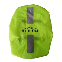 Housse de pluie promotionnelle personnalisée pour sac à dos, imperméable, réfléchissante, fluorescente, en polyester, avec fermeture à cordon