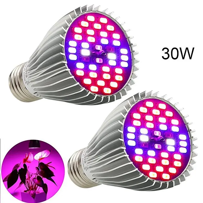 AC85-265V E27 socket LED plant Grow Light Bulb 30W Full Spectrum Phyto Lamp uv ir for indoor plants Hydroponics fruits Flowers