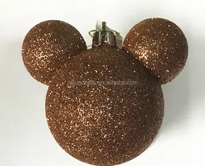 Popüler noel plastik siyah glitter mickey fare süsleme dekorasyon için