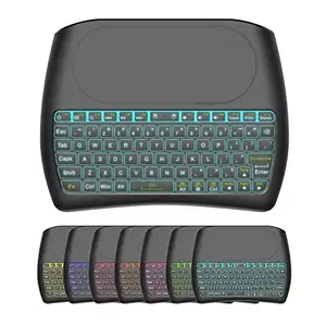 Backlight D8 Pro Plus I8 Keyboard Mini, Papan Ketik D8 Bahasa Inggris 2.4GHz BT Koneksi Remote Touchpad untuk Kotak TV Android