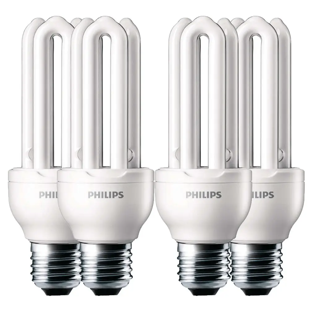 Philips Energie spar lampe 3U 18W Standard elektronische Energie spar lampe E27 Schraube warmes Licht/weißes Licht