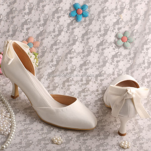 2023 <span class=keywords><strong>scarpe</strong></span> in tessuto Beige da <span class=keywords><strong>donna</strong></span> con <span class=keywords><strong>tacco</strong></span> <span class=keywords><strong>medio</strong></span> - Product Image 2