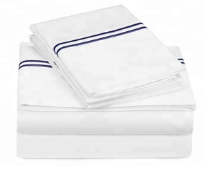 Customized Single <strong>Double</strong> Queen king Luxury Embroidered White Hotel Flat <strong>Sheet</strong> <strong>Bed</strong> <strong>Sheet</strong> <strong>Fitted</strong> <strong>Sheet</strong> Set for Wholesale - Product Image 6